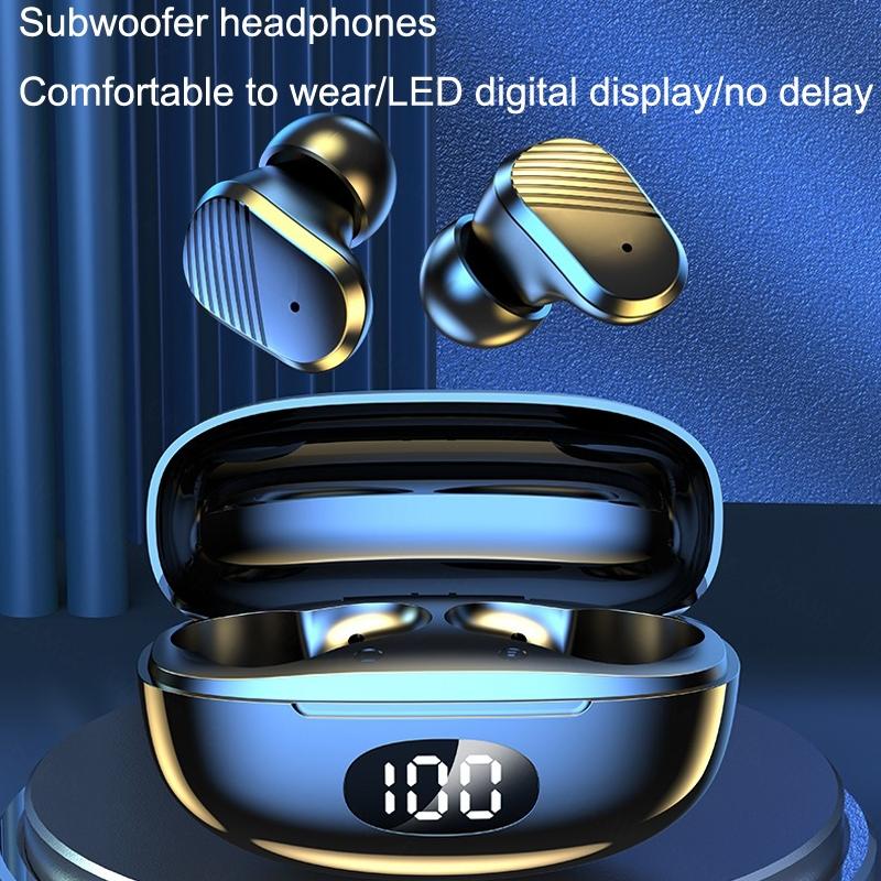 Wireless In-ear Gaming Earphones with Digital Display - Black