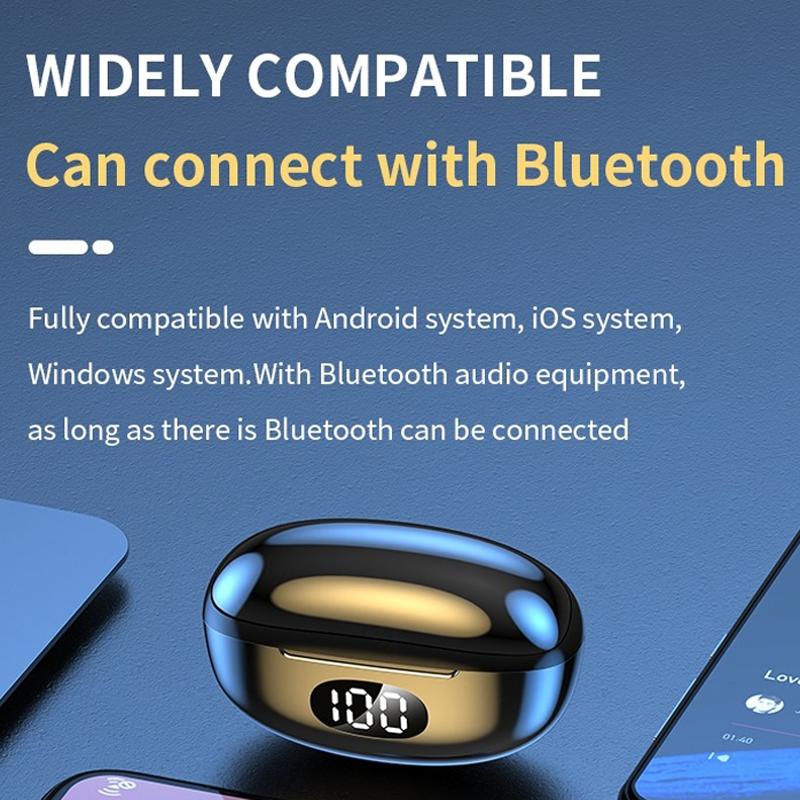 Wireless In-ear Gaming Earphones with Digital Display - Black