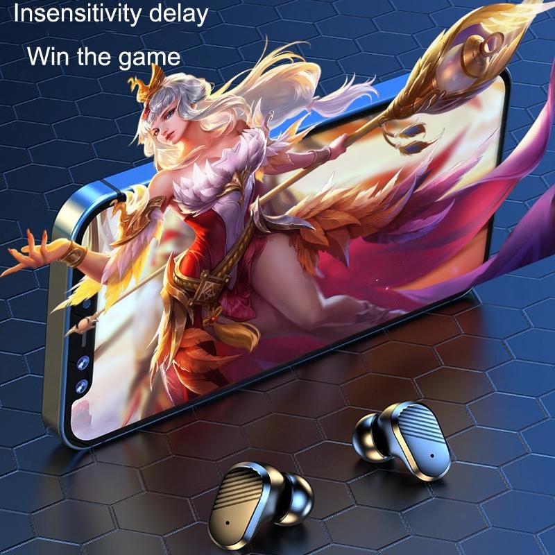 Wireless In-ear Gaming Earphones with Digital Display - Black