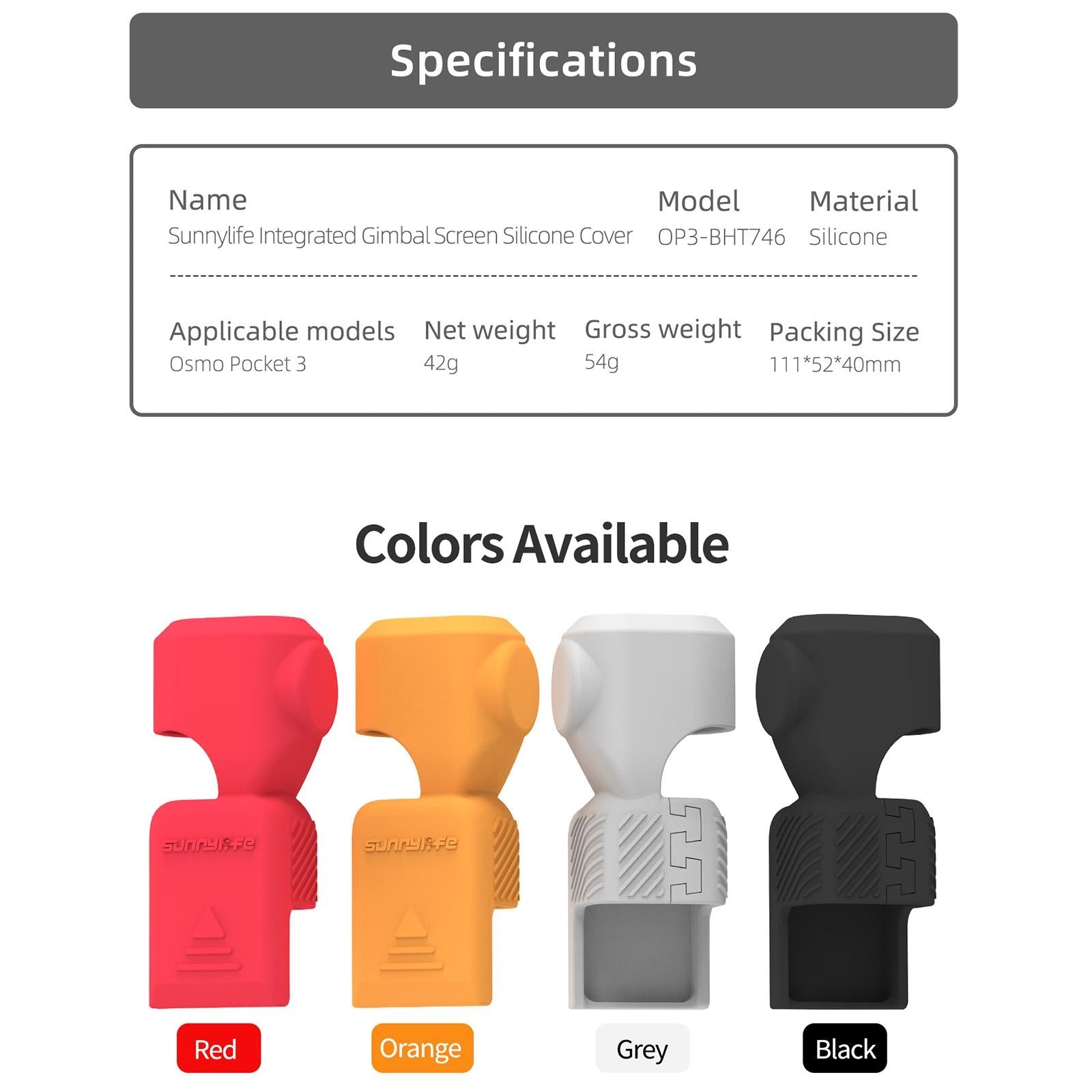 Silicone Protective Case for Dji Pocket 3 - Black