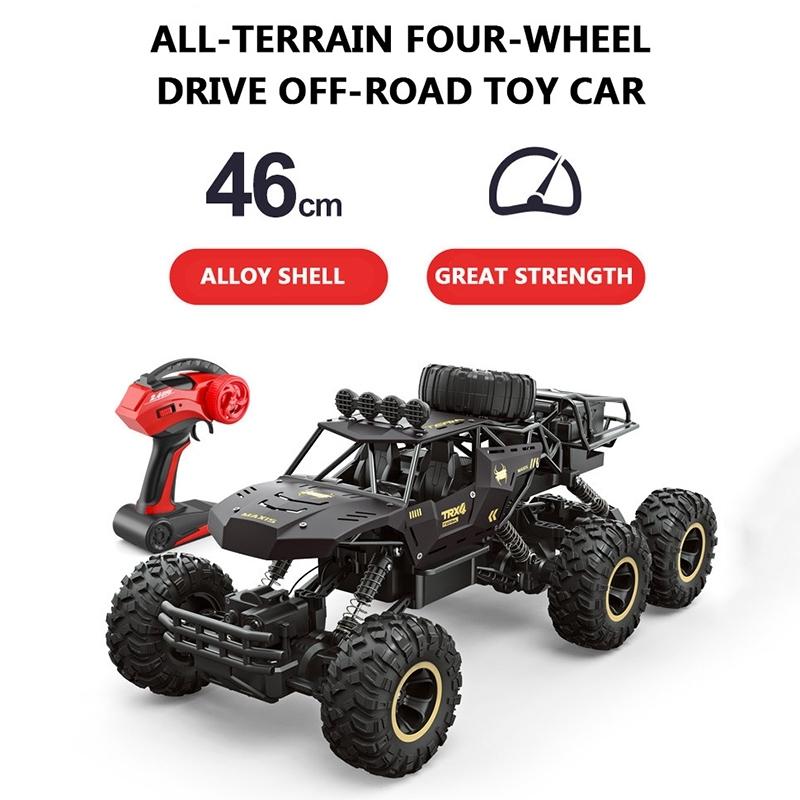 4wd Oversized Alloy Six Wheel Vehicle Rc Car - Black