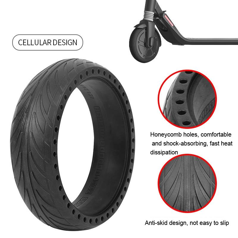 8x2.125 Inch No-inflate Tire for Ninebot Es1 / 2 / 4 Scooter - Black