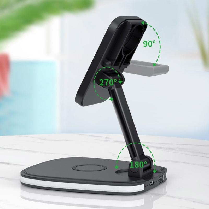 15W Multifunctional Desktop Wireless Charger - Black