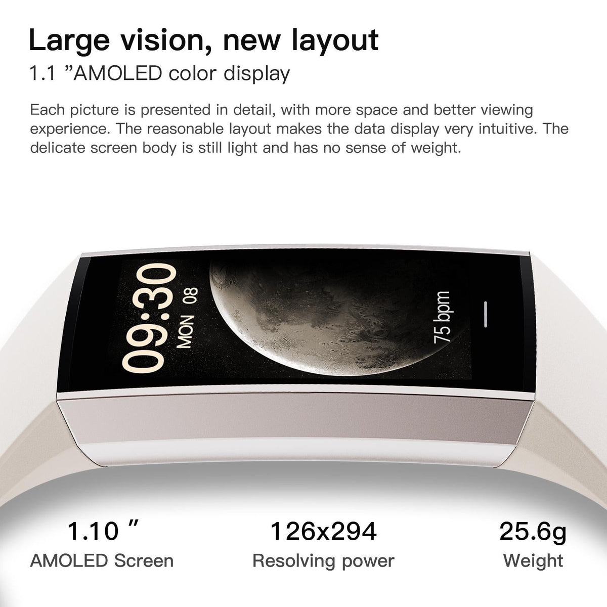 Waterproof C80 Fitness Tracker - Ip67 - White