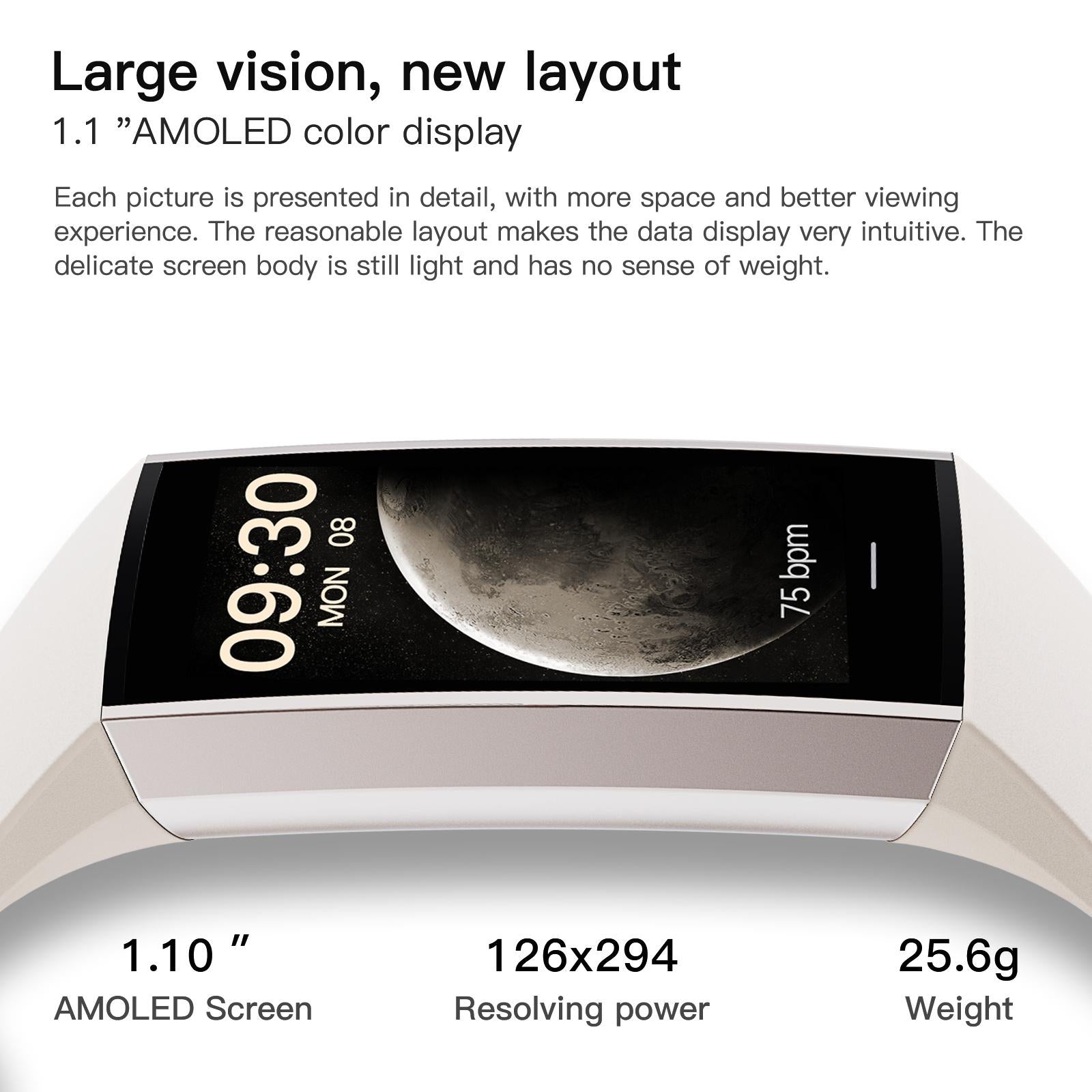 Waterproof C80 Fitness Tracker - Ip67 - White