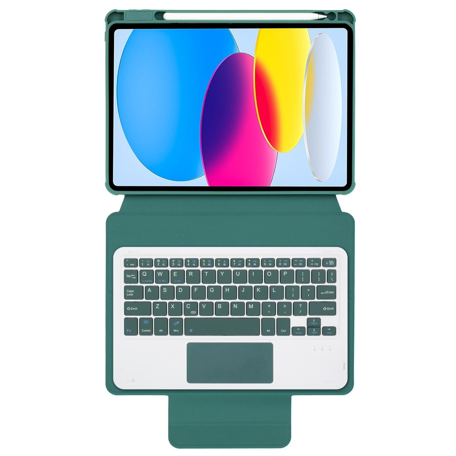 360 Rotation Bluetooth Keyboard Leather Case For Ipad 10.9 2022 - Transparent Acrylic With Touch Control - Black