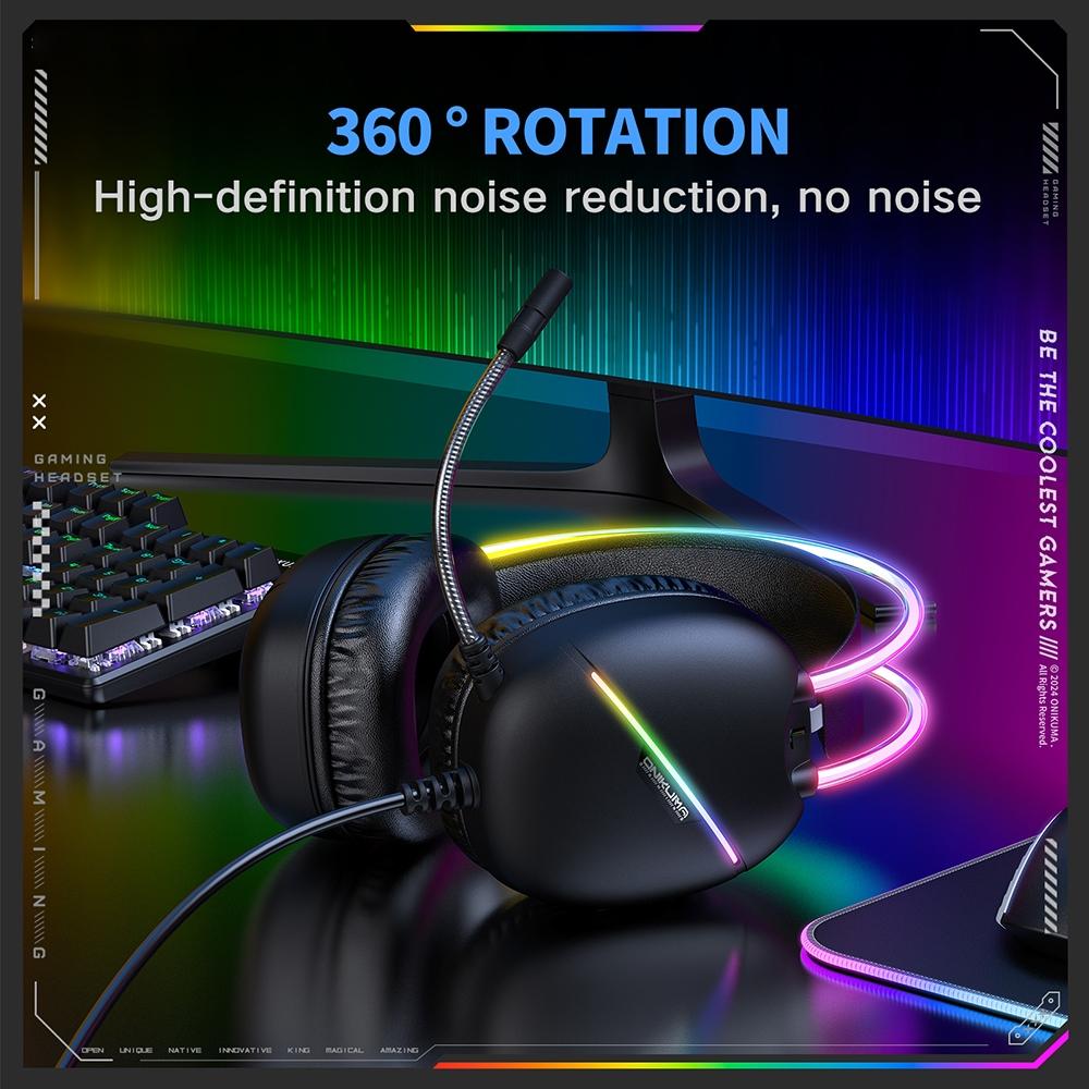 Rgb Light Gaming Headset 2M Cable - Black