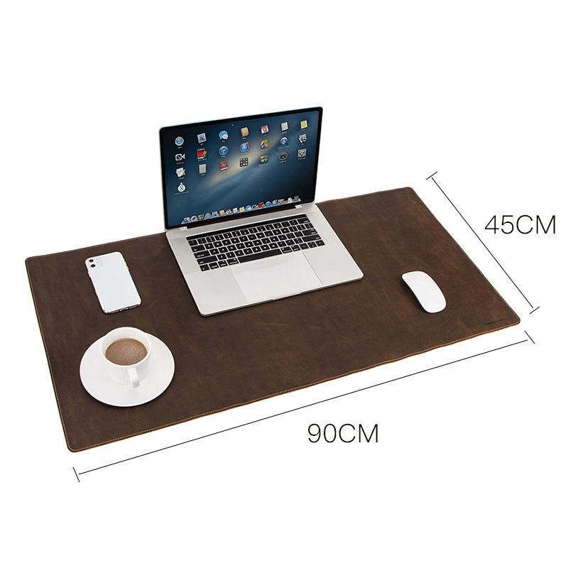 Retro Crazy Horse Leather Desk Pad Anti Slip