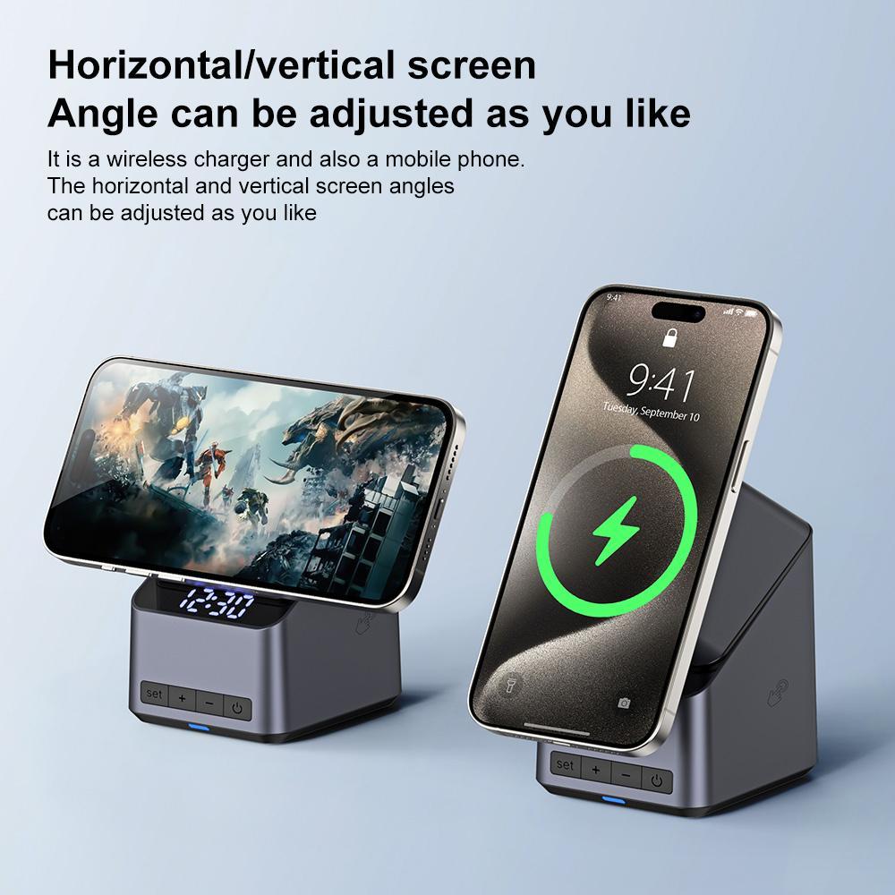 180° Rotating 4 In 1 Magnetic Wireless Charger Grey