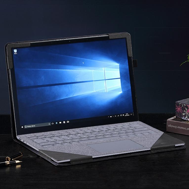 Versatile 13.5 Leather Laptop Sleeve for Microsoft Surface - Multi-functional - Blue