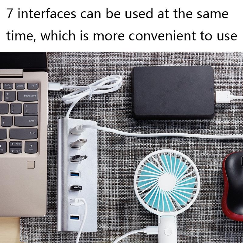 7-Port Aluminum Usb2.0 Hub