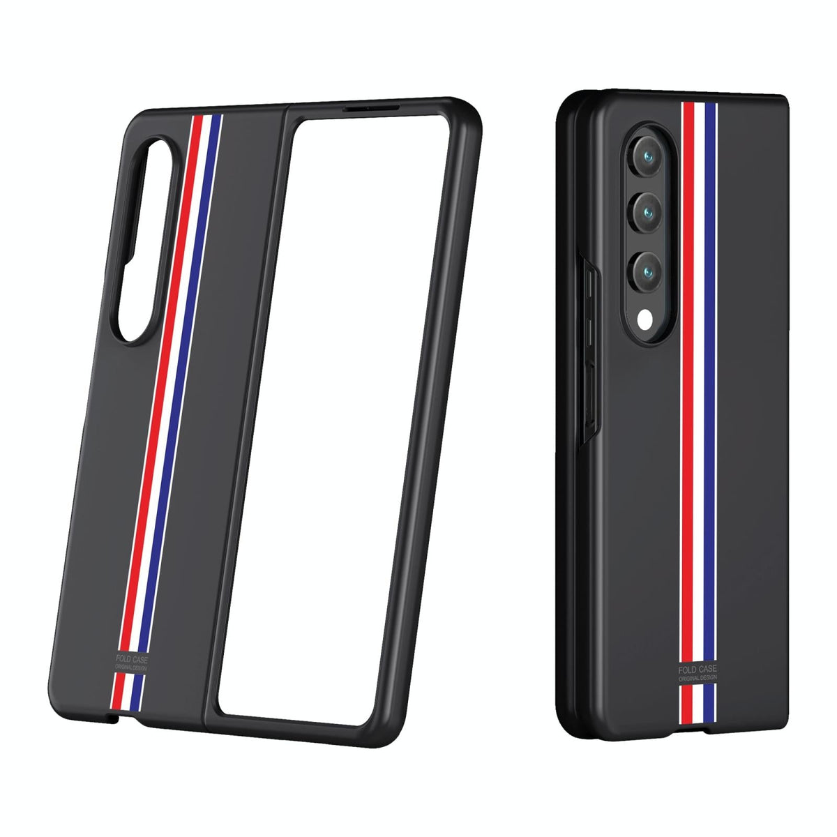 For Samsung Galaxy Z Fold4 5G Frosted Skin Case - Slim &amp; Stylish - Black Color Bar