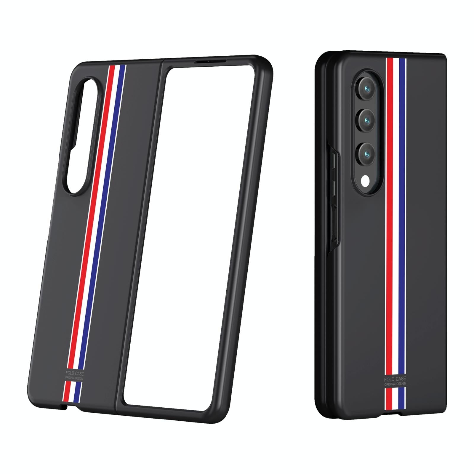 For Samsung Galaxy Z Fold4 5G Frosted Skin Case - Slim & Stylish - Black Color Bar