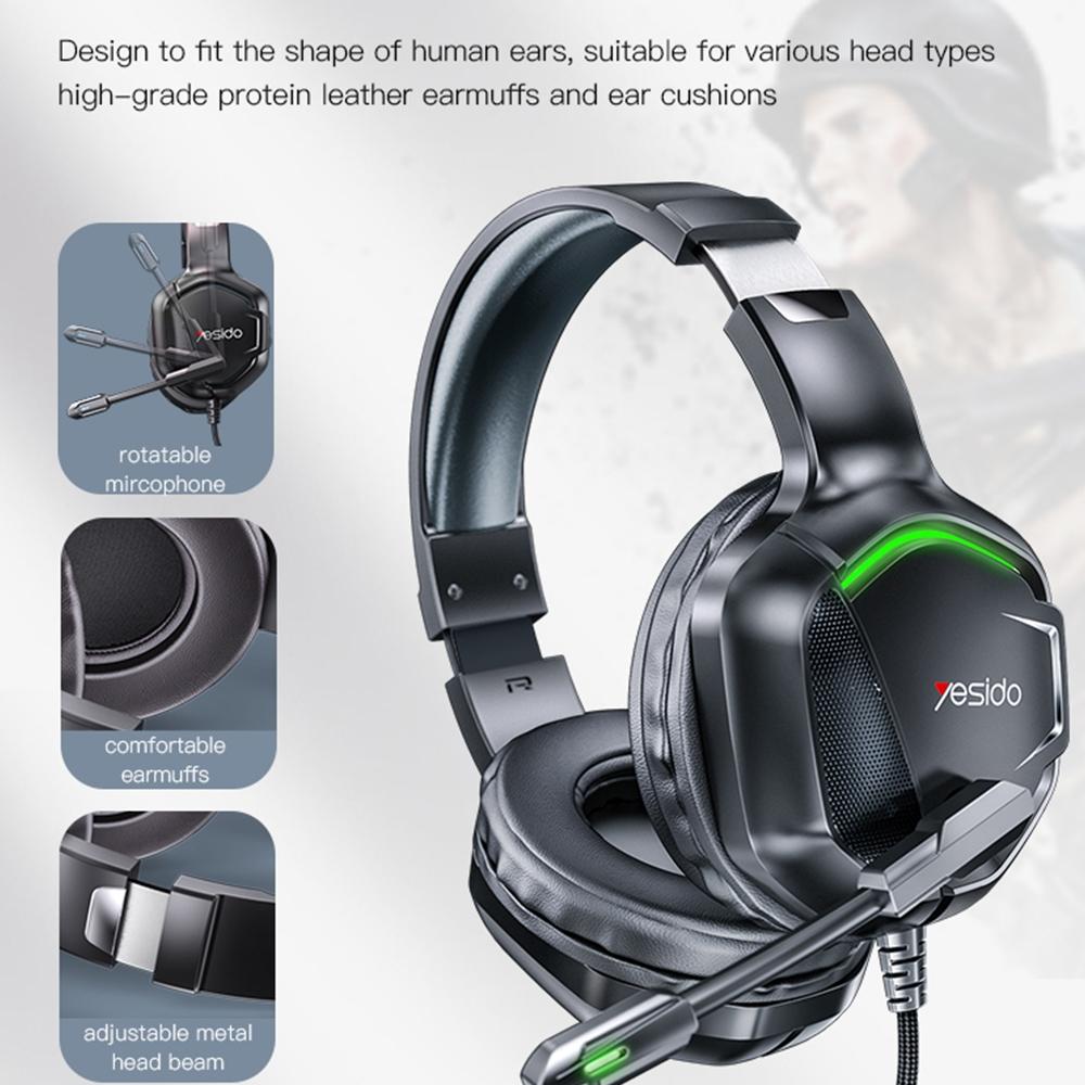 Rgb Gaming Wired Earphone With Mic Black