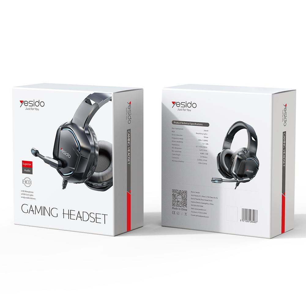 Rgb Gaming Wired Earphone With Mic Black