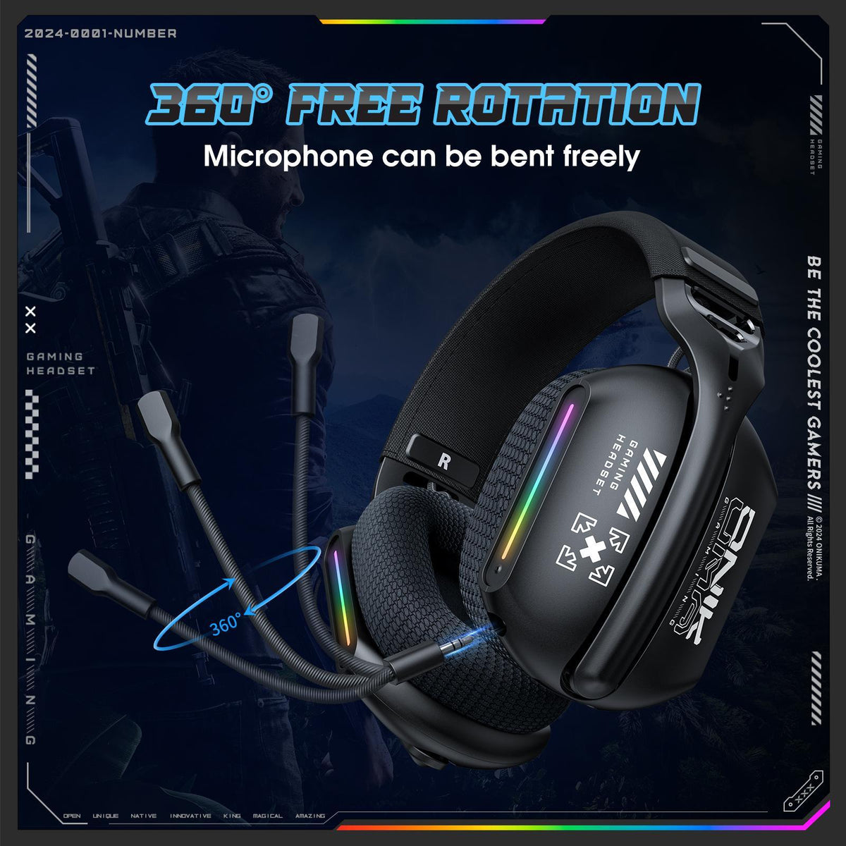 Tri-Mode Bluetooth Gaming Headset Black