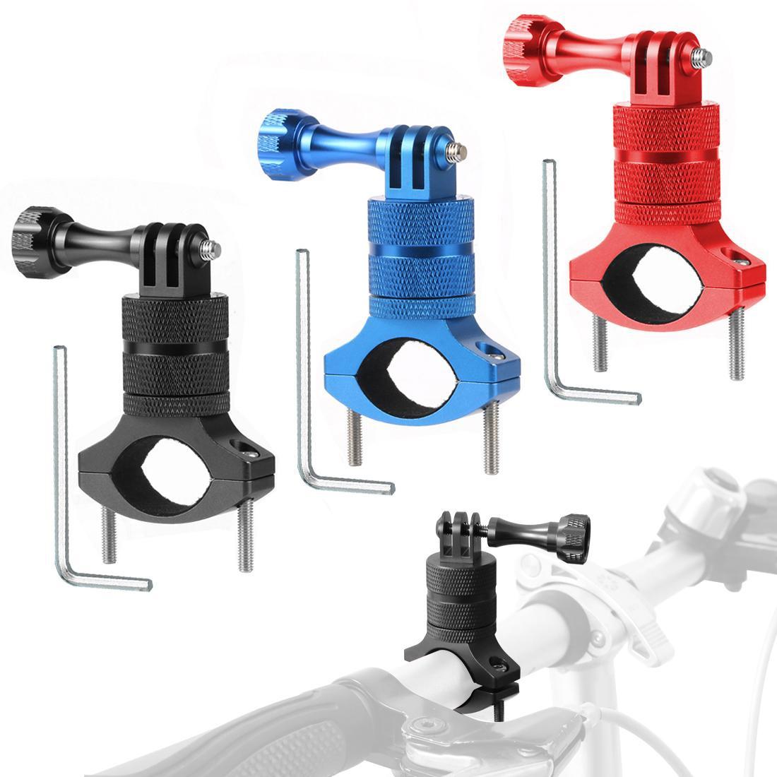Action Camera Bicycle Mounting Bracket - Aluminum Alloy Clip - Black
