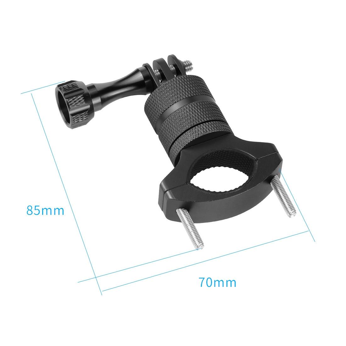 Action Camera Bicycle Mounting Bracket - Aluminum Alloy Clip - Black