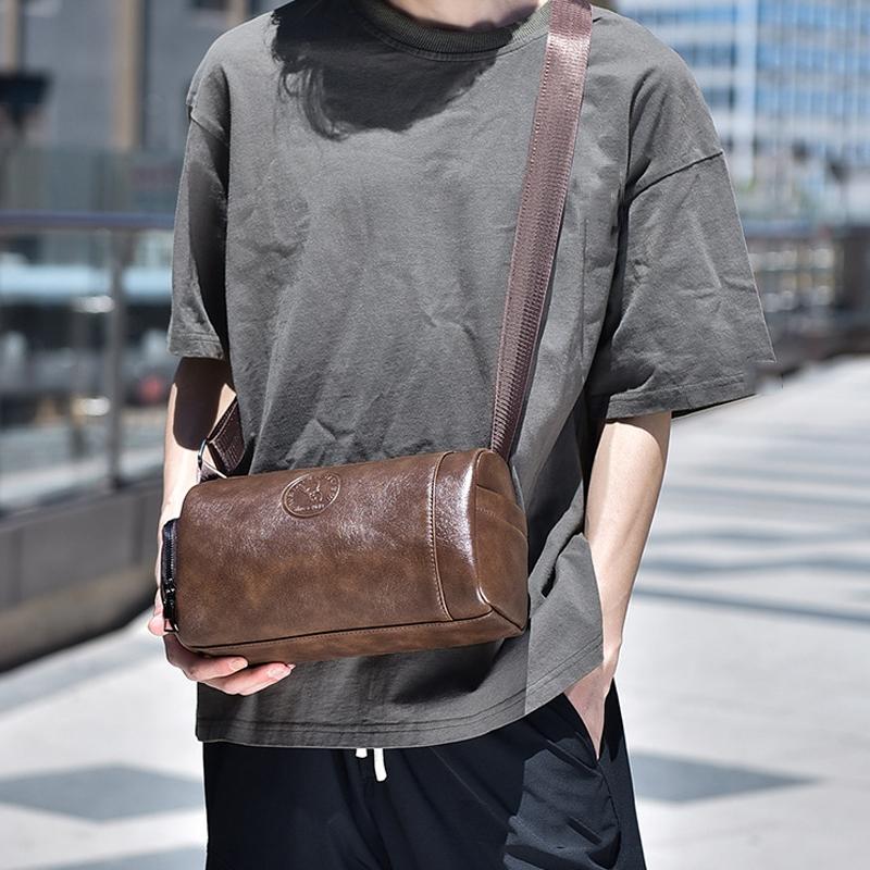 Waterproof Men Crossbody Backpack Large Capacity - Black