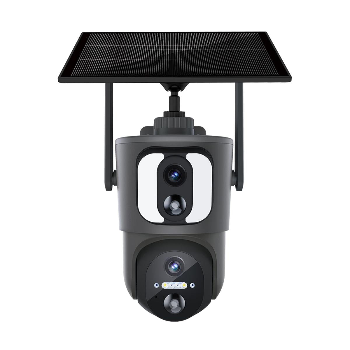 2Mp Solar Wifi Camera With Two-Way Voice &amp; Alarm Recording - Black Binocular