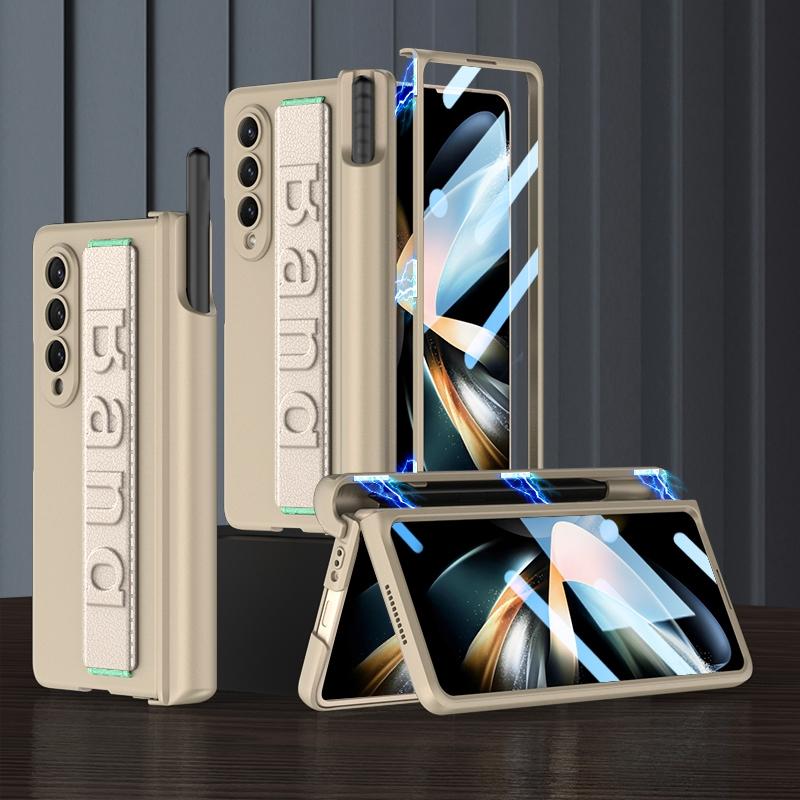 Samsung Galaxy Z Fold 4 Shockproof Magnetic Fold Case With Wrist Strap