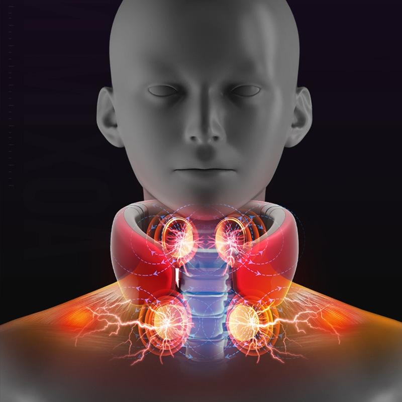 4-Head Neck Massager With Pulse Technology Red