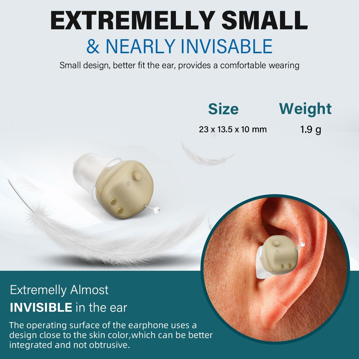 Z 68 In Ear Tws Hearing Aid With Charging Box Skin Color