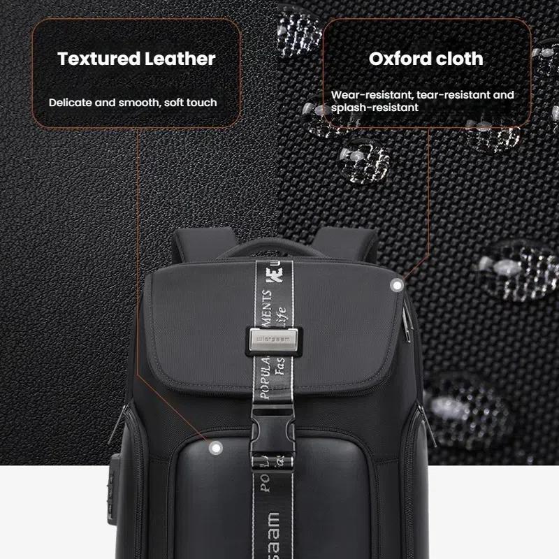 Waterproof Men Business Backpack Black