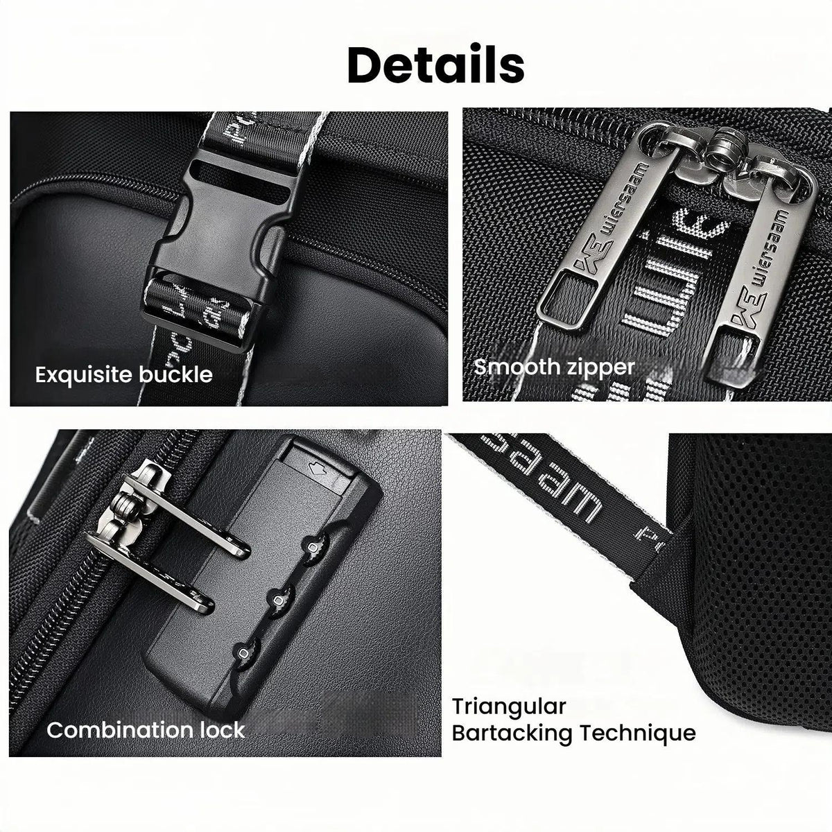 Waterproof Men Business Backpack Black