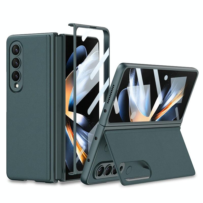 For Samsung Galaxy Z Fold4 5G Foldable Leather Case With Stand - Ultra Thin - Green