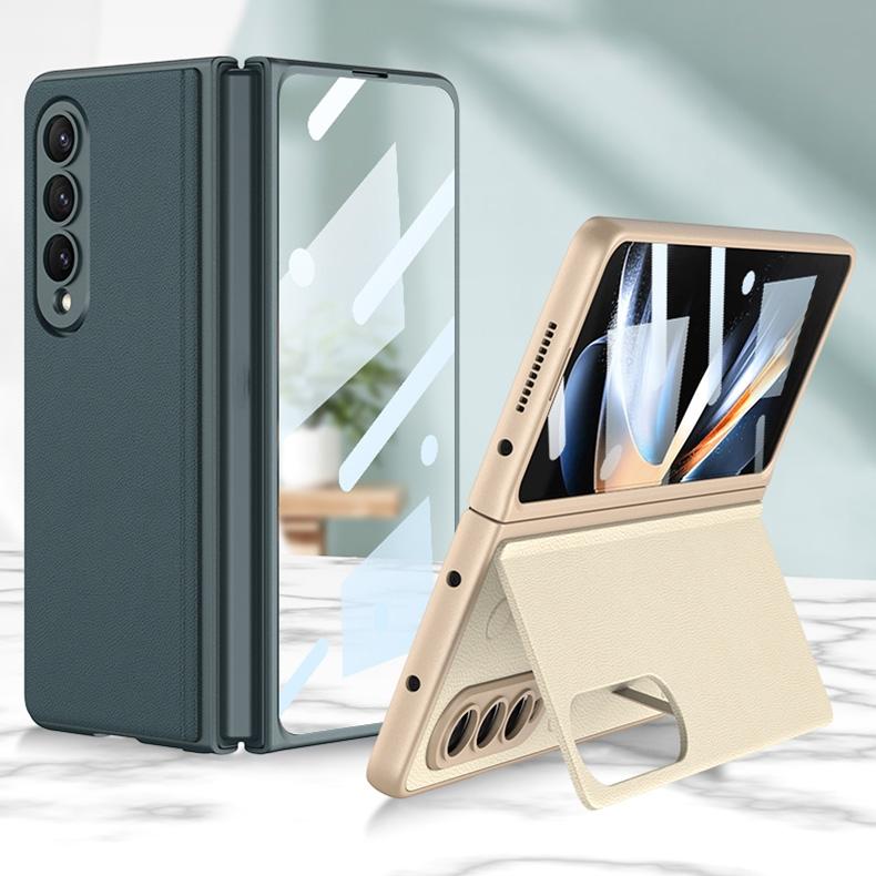 For Samsung Galaxy Z Fold4 5G Foldable Leather Case With Stand - Ultra Thin - Green