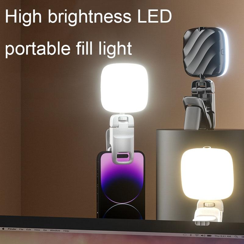 Usb Charging Led Beauty Fill Light for Mobile Phone Live Camera - Black