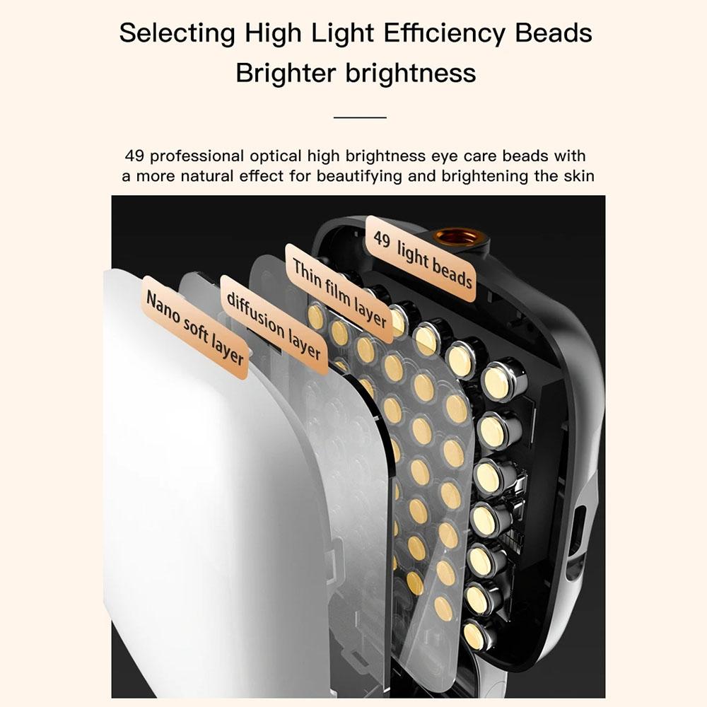 Usb Charging Led Beauty Fill Light for Mobile Phone Live Camera - Black