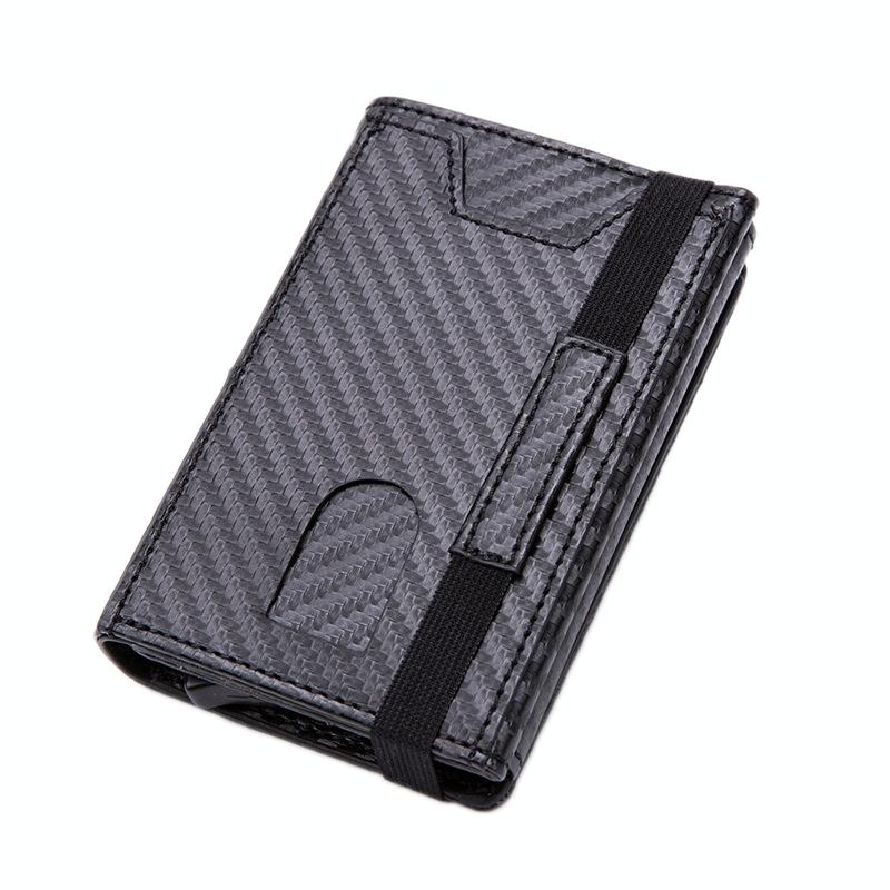 Rfid-Blocking Aluminum Card Holder - Secure &amp; Compact - Carbon Fiber Black