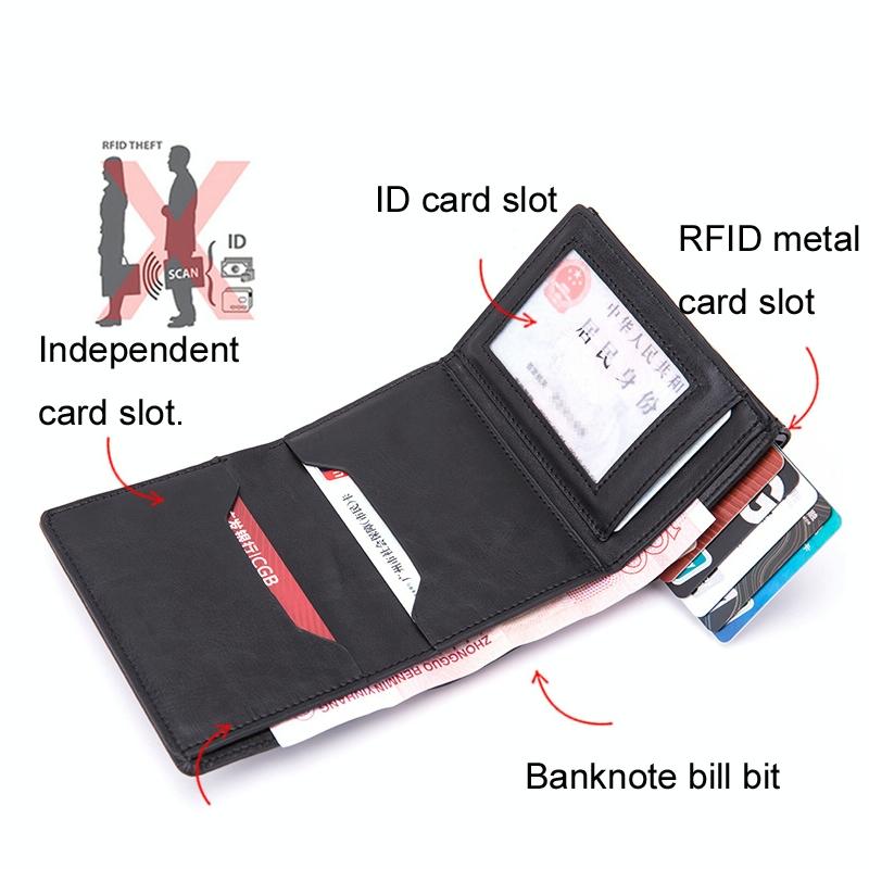 Rfid-Blocking Aluminum Card Holder - Secure & Compact - Carbon Fiber Black