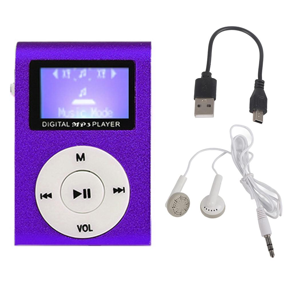 Mini Mp3 Player With Screen 128M+Earphone+Cable - Pink