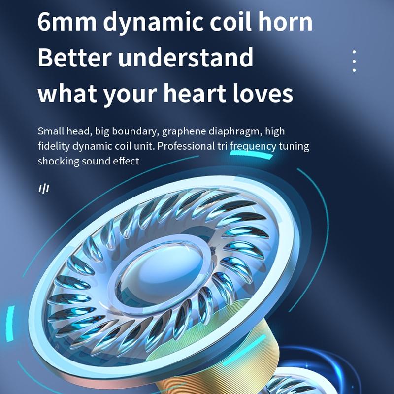 Wireless Earphones with Digital Display and Charging Case - Black