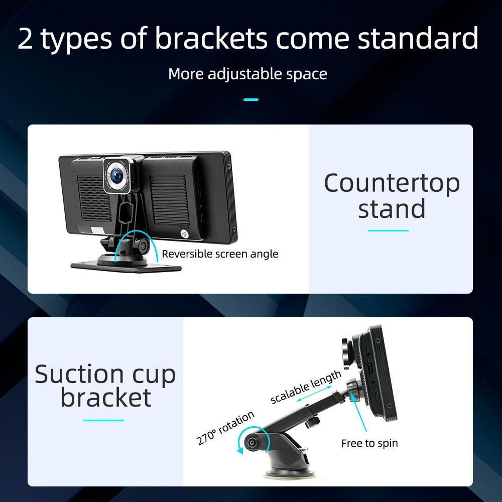 10.26 Inch Car Mp5 Player With Driving Recorder - Carplay / Android Auto Black