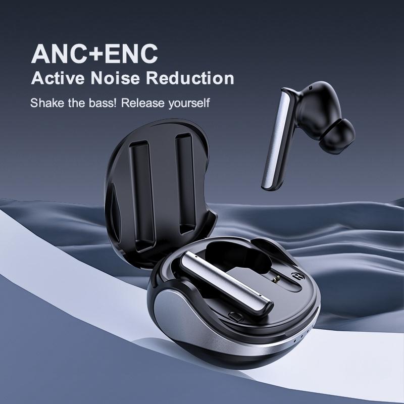 Wireless Anc Bluetooth Earphones - Active Noise Reduction - Black