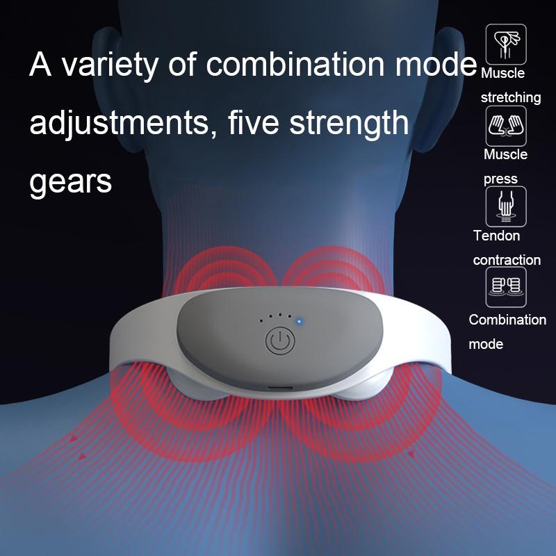Microcurrent Cervical Massager Tens Neck Pulse Device White