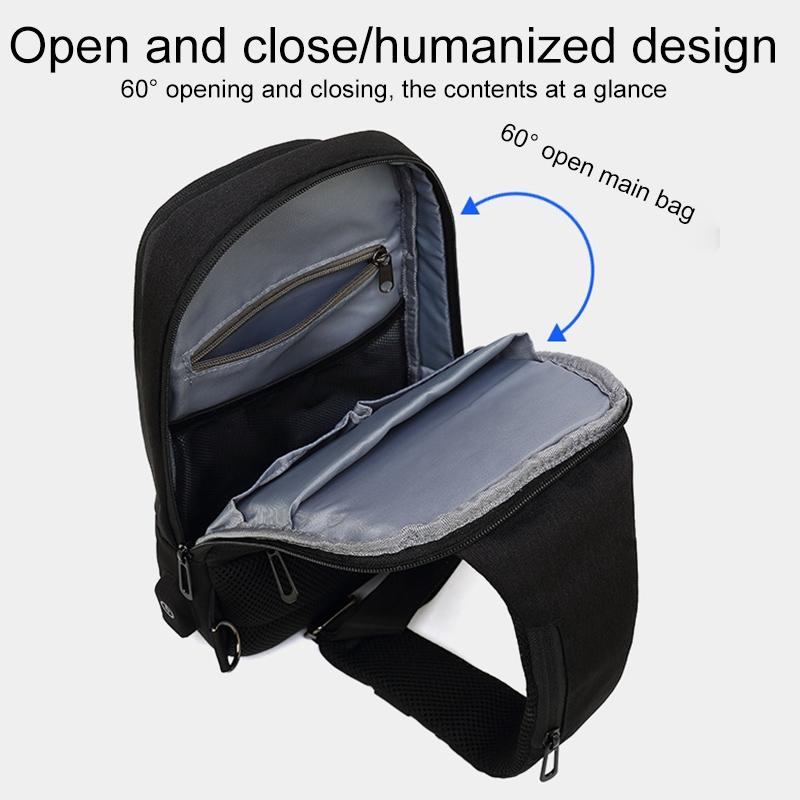 Secure Multi Layer Chest Bag For Outdoor Cycling - Dark Blue