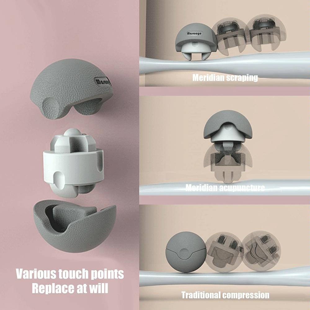 3-In-1 Fitness Yoga Massage Ball Cervical Meridian Massager - Pink