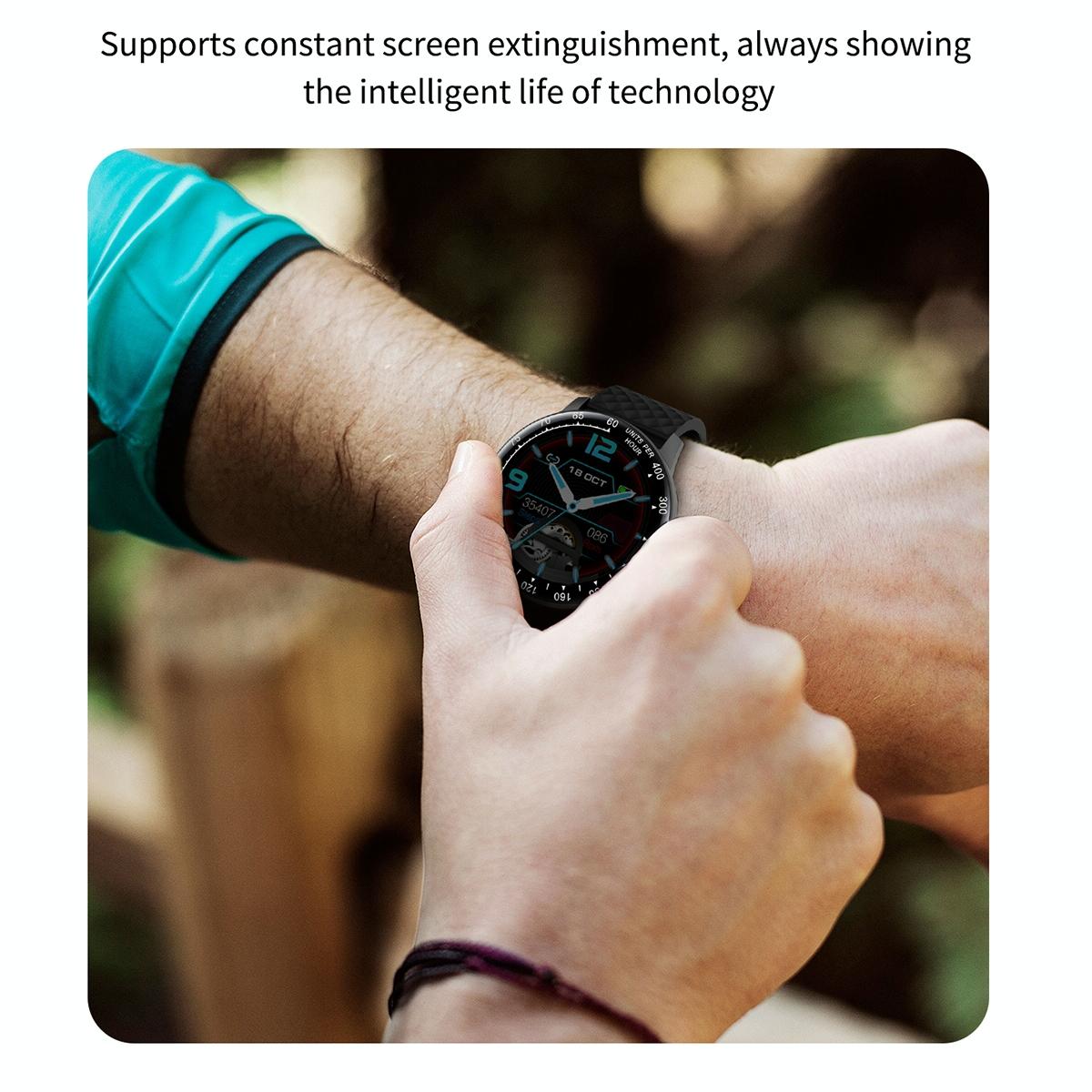 1.75 Inch Hd Round Screen Silicone Strap Smart Sports Watch - Black