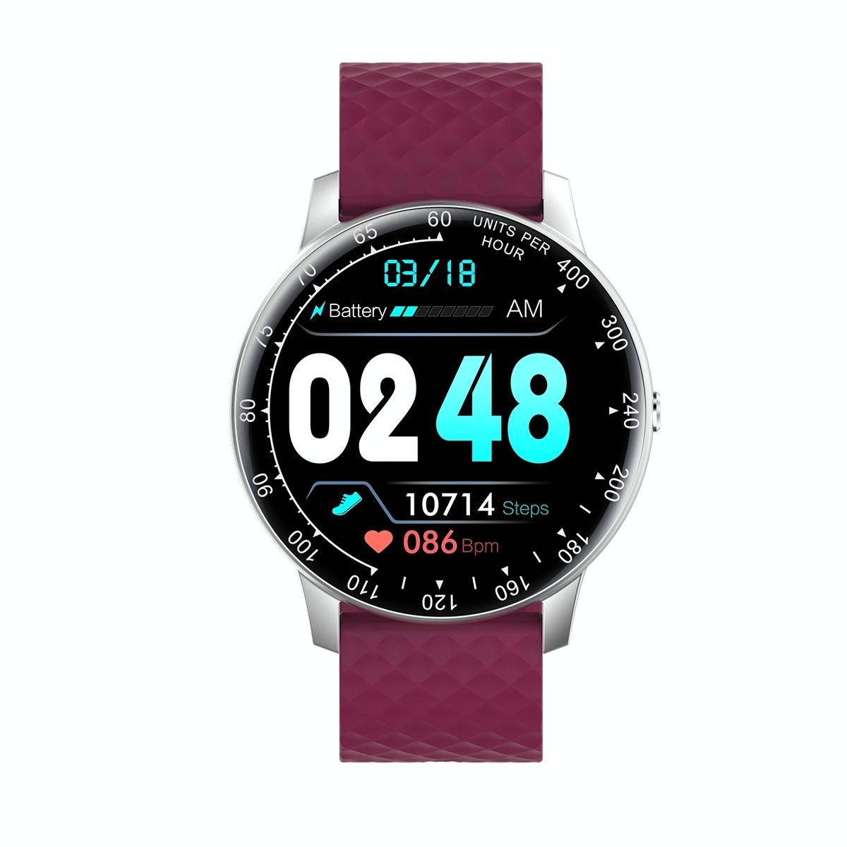 1.75 Inch Hd Round Screen Silicone Strap Smart Sports Watch - Black