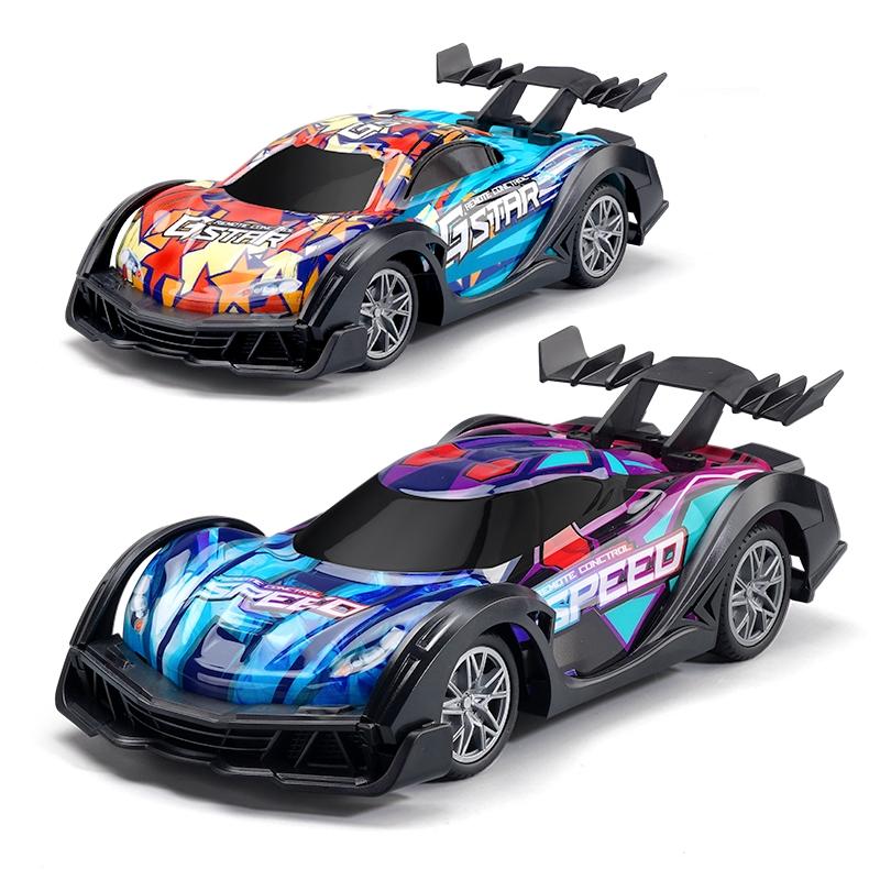 Remote Control Racing Car with Colourful Lights 4wd - Blue