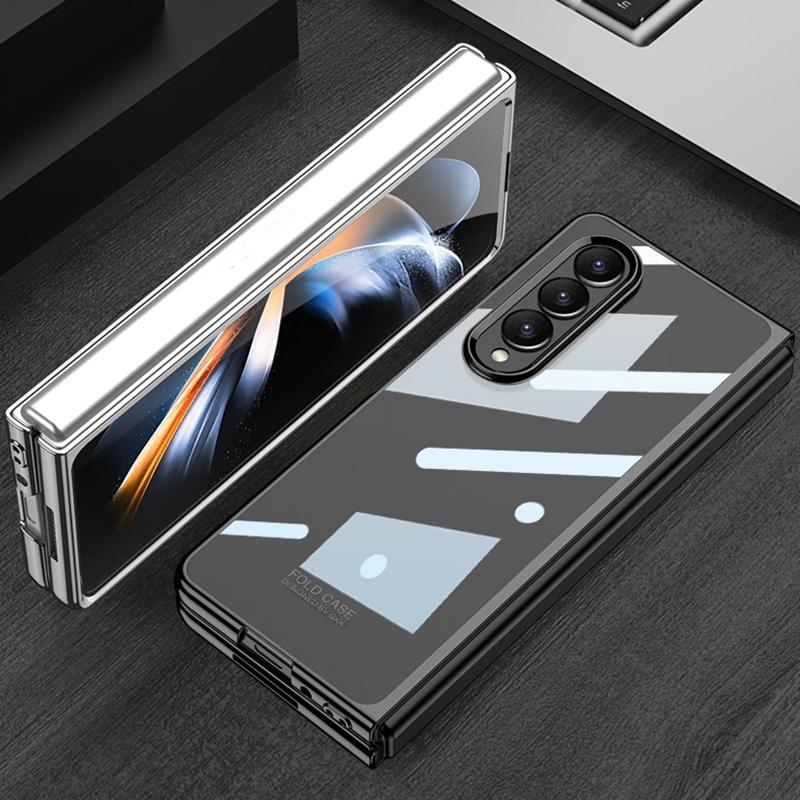 For Samsung Galaxy Z Fold4 5G Electroplated Full Coverage Case - Black