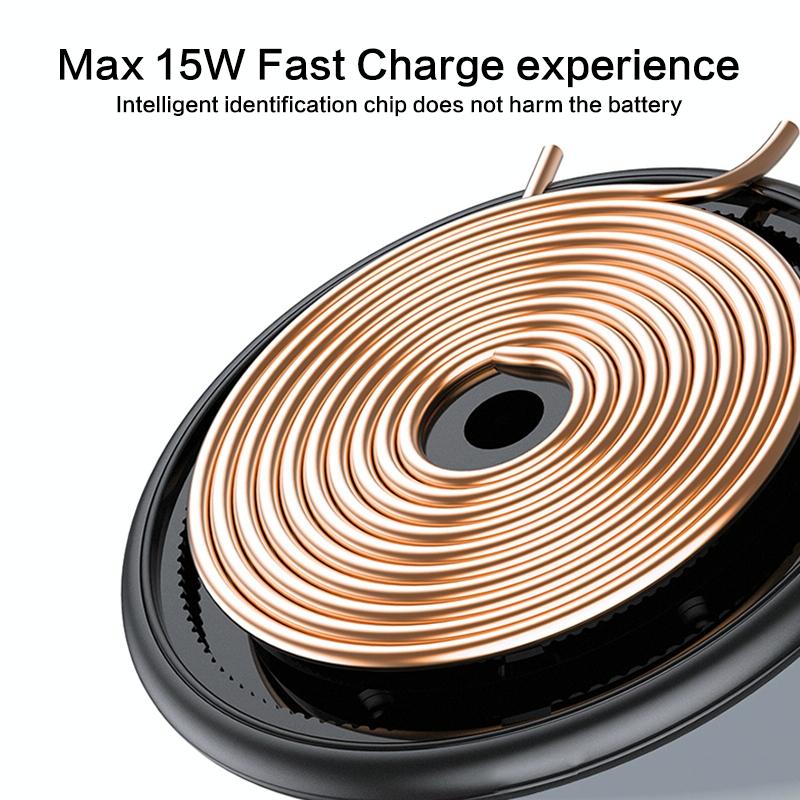 15W Desktop Wireless Charging Pad - Black