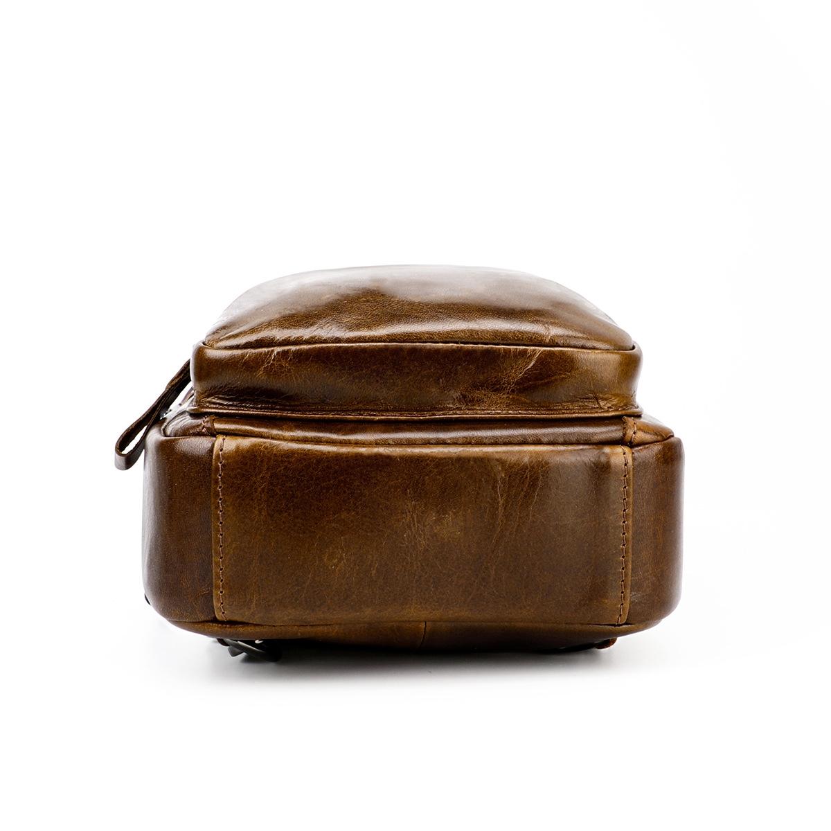Retro Leather Chest Bag For Men - Coffee