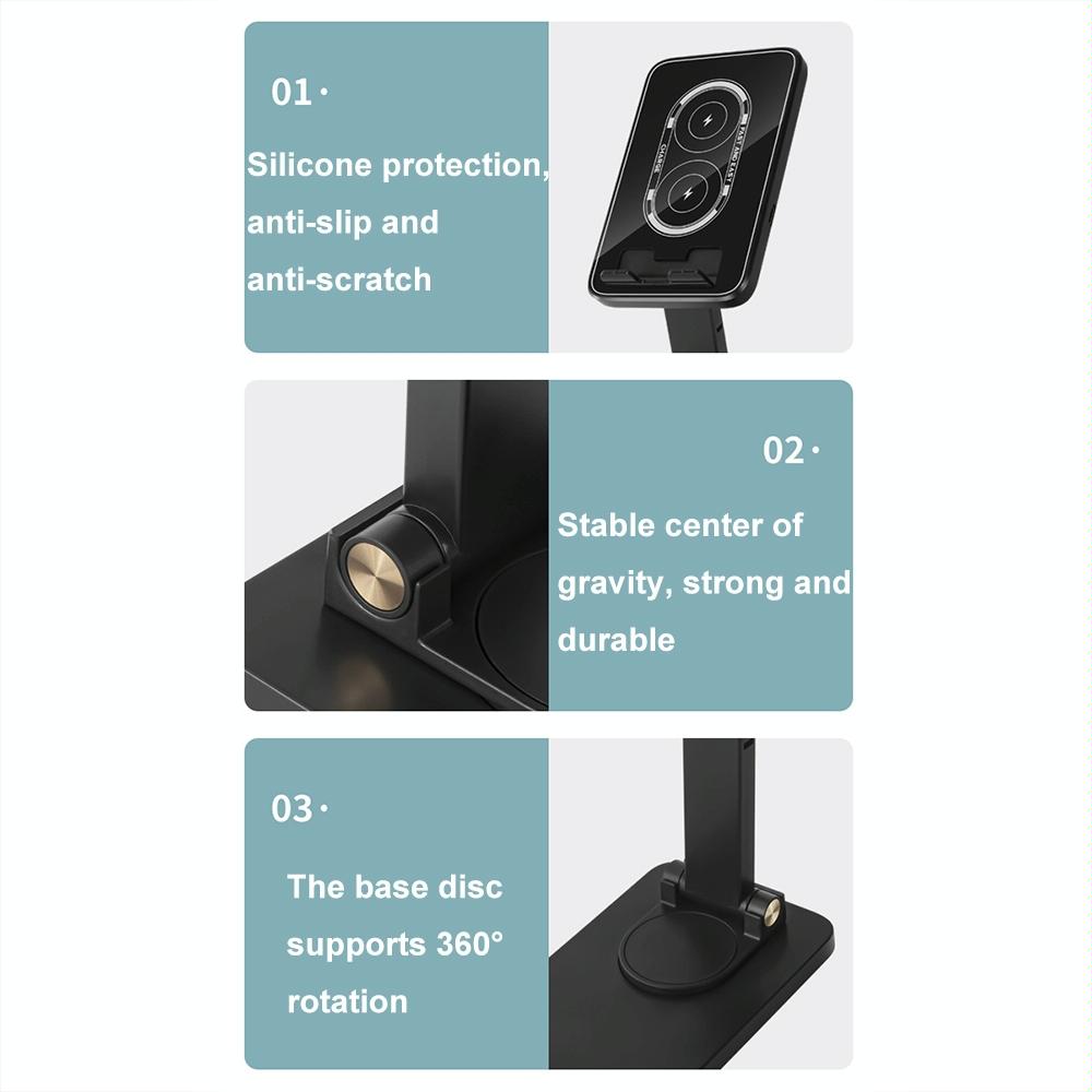 15W Wireless Charging Phone Holder Black