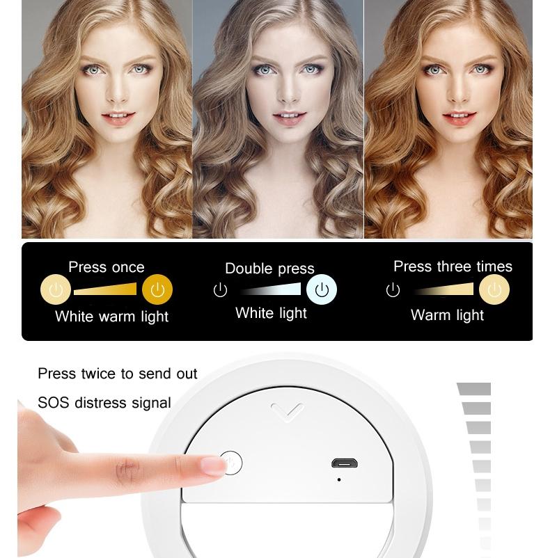 2-pack Large-capacity Live Video Conference Ring Light for Mobile Phone Selfies - Round